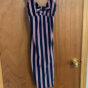 Red white and blue striped dress